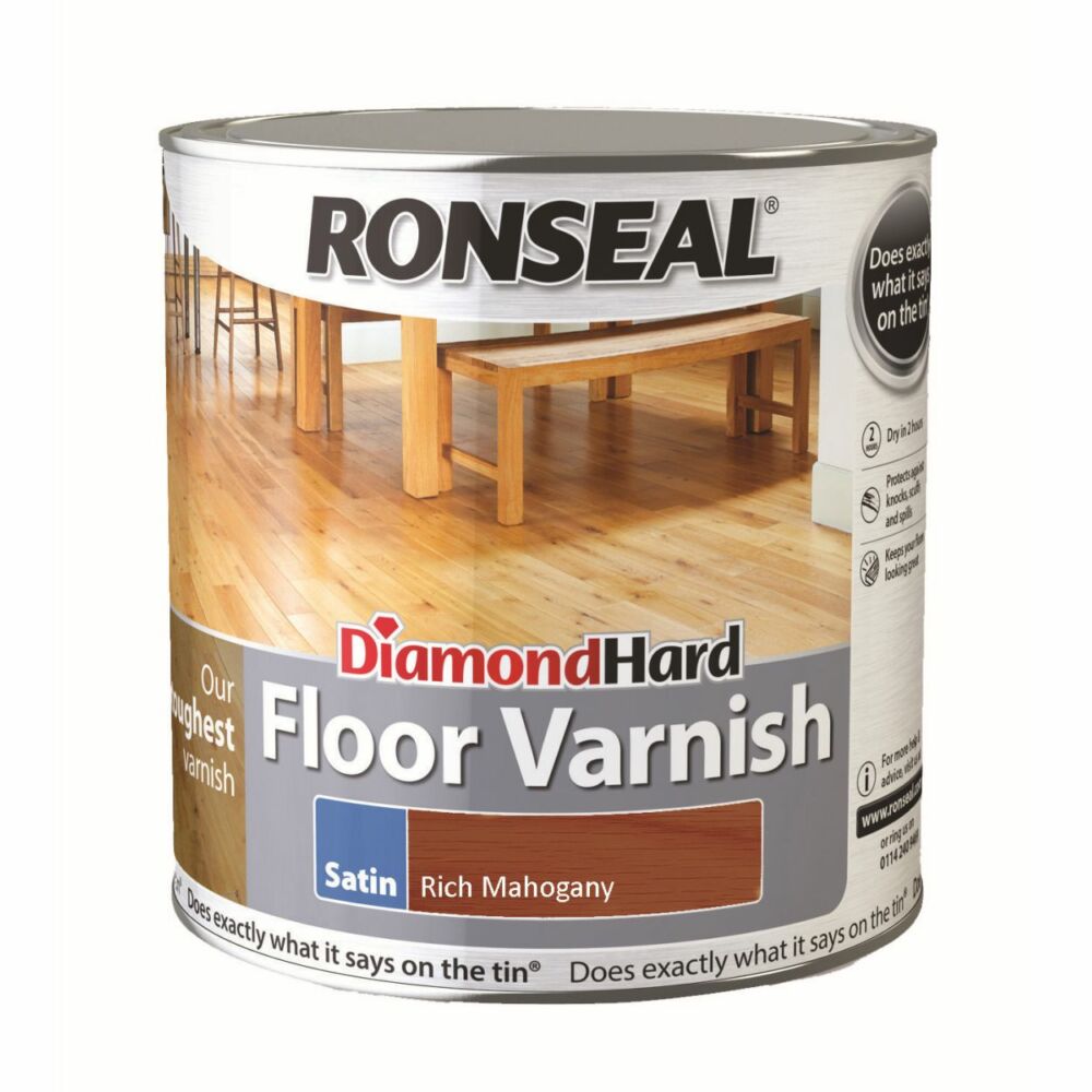 Ronseal Diamond Hard Floor Varnish Rich Mahogany 2.5L