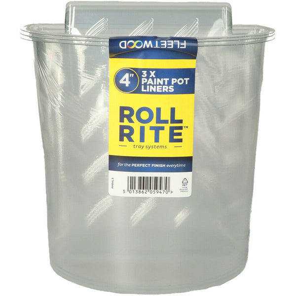 Fleetwood 4\" Roll Rite Paint Pot Liners X 3Pk