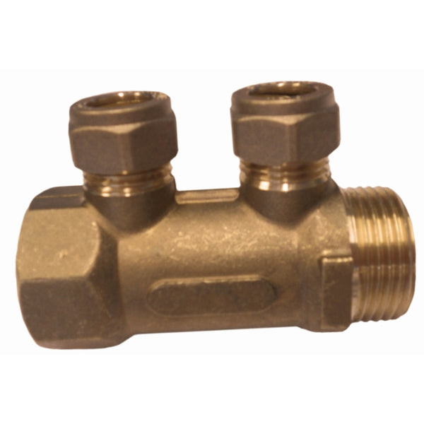 South Coast Plumbing - 3/4\" x 1/2\" x 2 Port Manifold