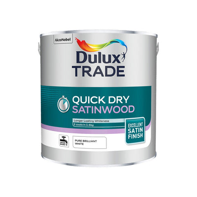 Dulux Trade Quick Dry Satinwood Pure Brilliant White 2.5L