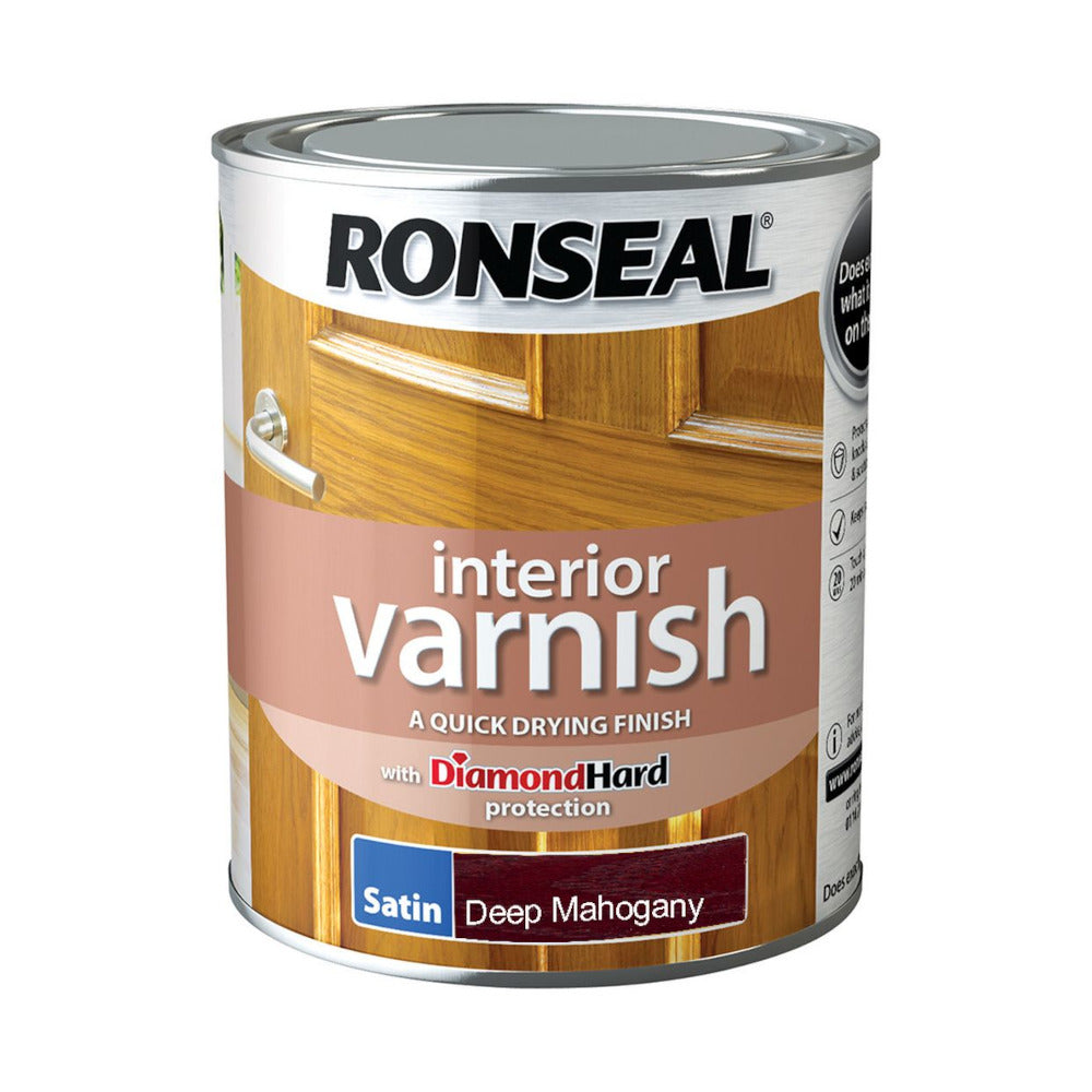 Ronseal Interior Varnish Deep Mahogany Satin 750ml