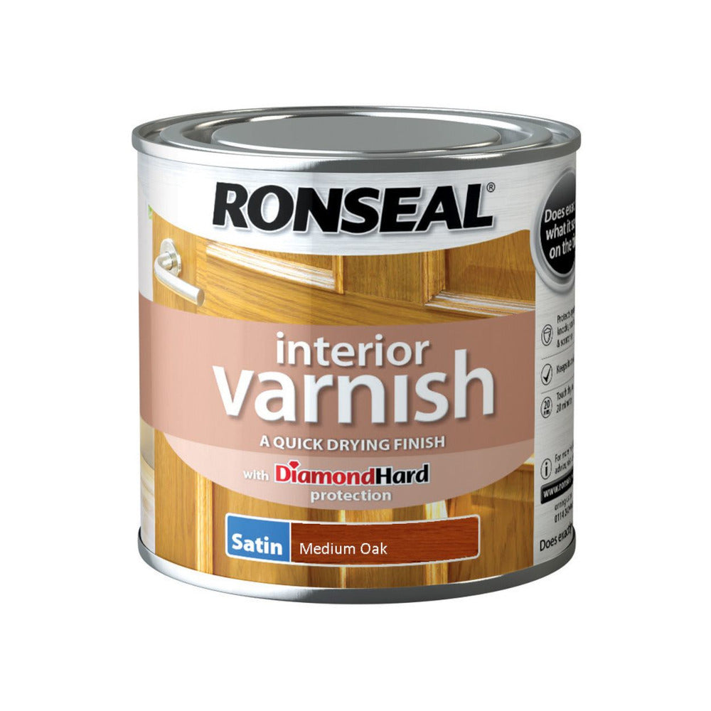 Ronseal Interior Varnish Medium Oak Satin 250ml