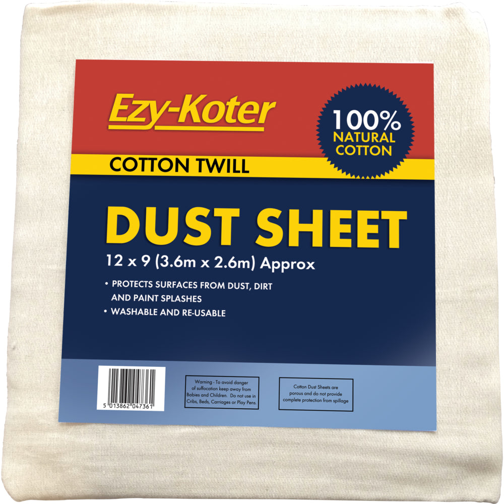 Fleetwood 12' x 9' Ezykoter Cotton Twill Dust Sheet