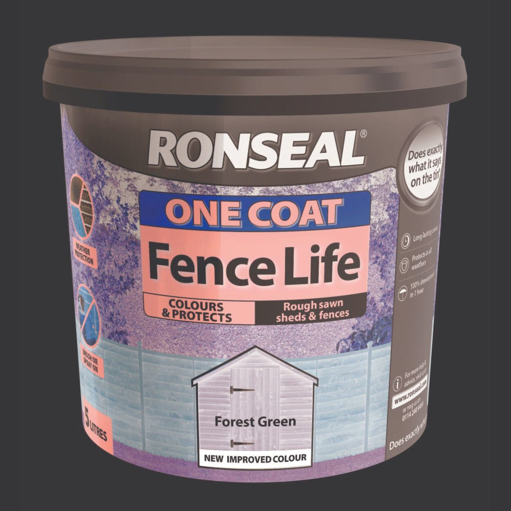 Ronseal One Coat Fence Life Forest Green 5L