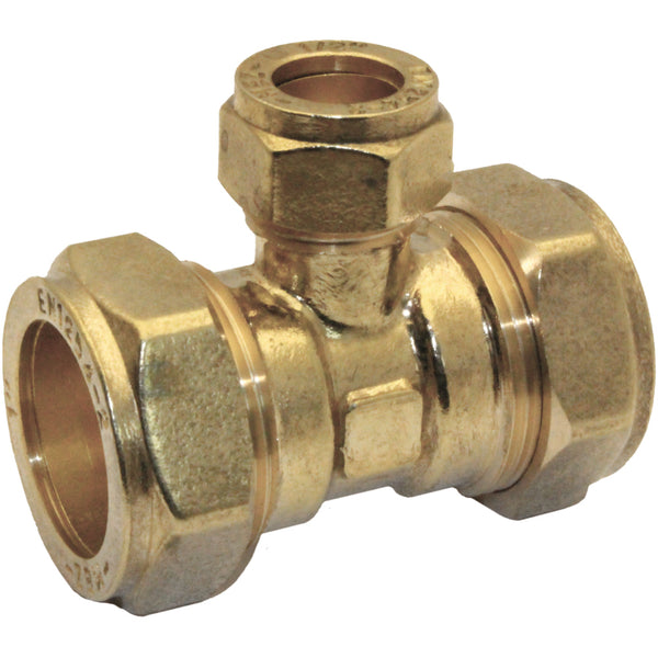 South Coast Brass - 3/4\" x 3/4\" x 1/2\" C x C x C Red. Tee 318