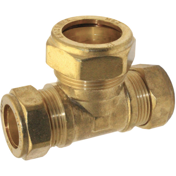 South Coast Brass - 1/2\" x 1/2\" x 3/4\" C x C x C Red. Tee 318