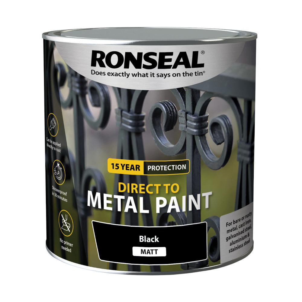Ronseal Direct to Metal Paint Black Matt 2.5L