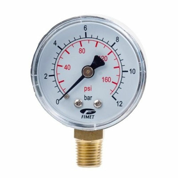 South Coast Plumbing - Press.Gauge - 1/4\" BSP 0-10 Bar Case 50mm