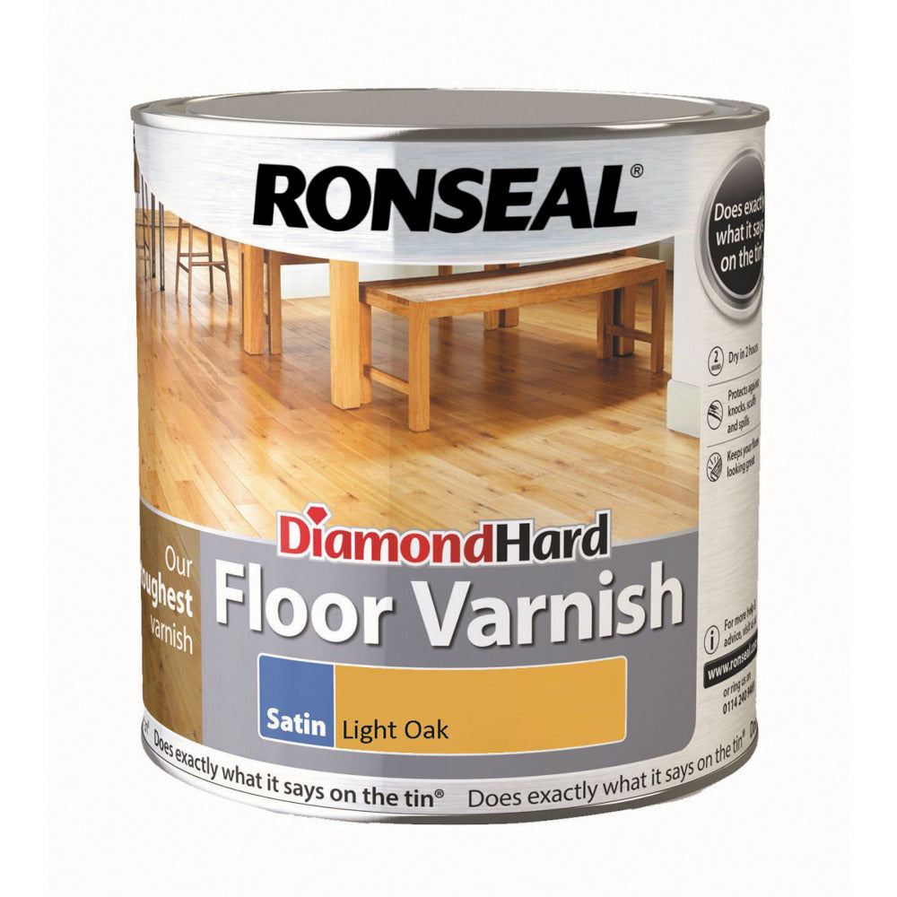 Ronseal Diamond Hard Floor Varnish Rich Light Oak 2.5L
