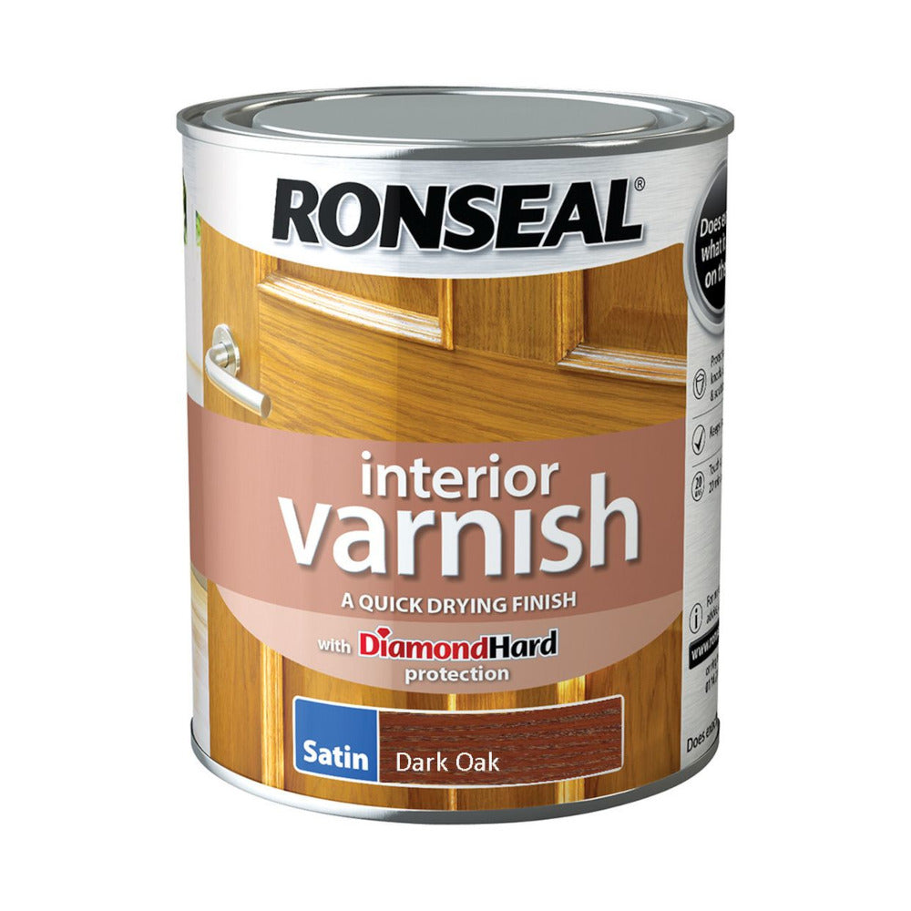 Ronseal Interior Varnish Dark Oak Satin 750ml