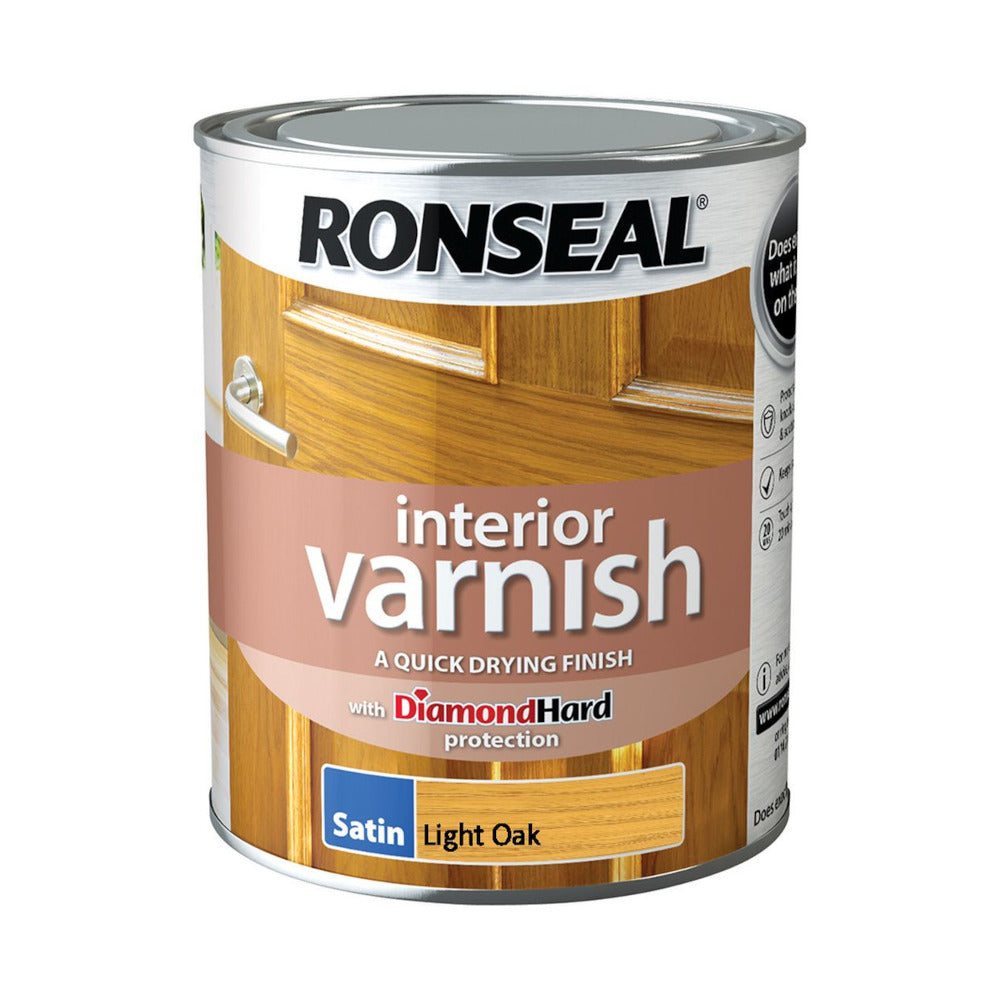 Ronseal Interior Varnish Light Oak Satin 750ml
