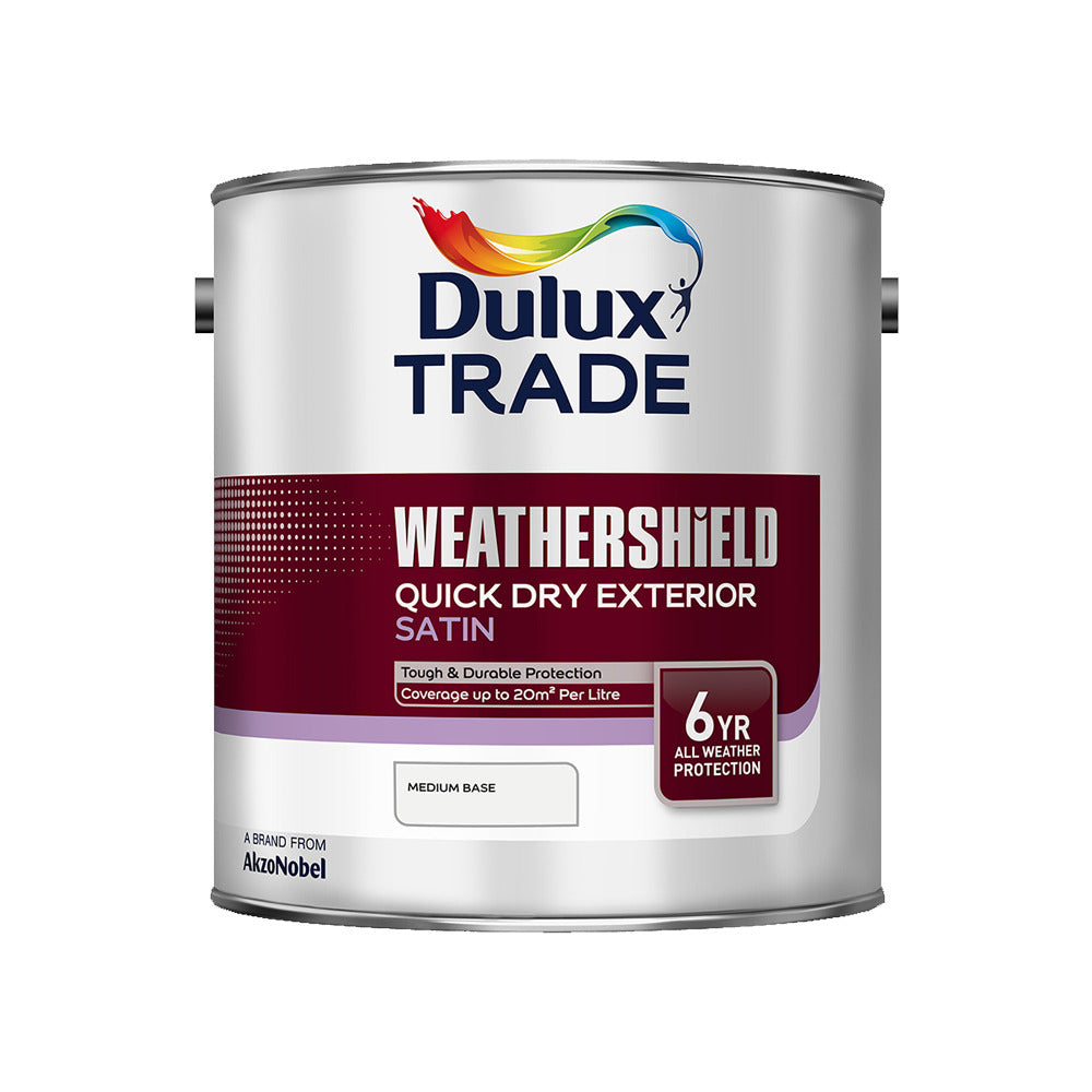Dulux Trade Weathershield Quick Dry Exterior Satinwood Medium Base 2.5L