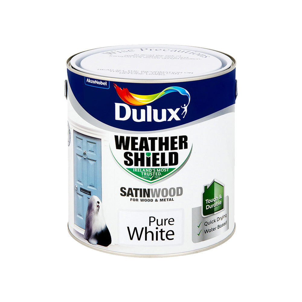 Dulux Weathershield Exterior satin Pure White 2.5L