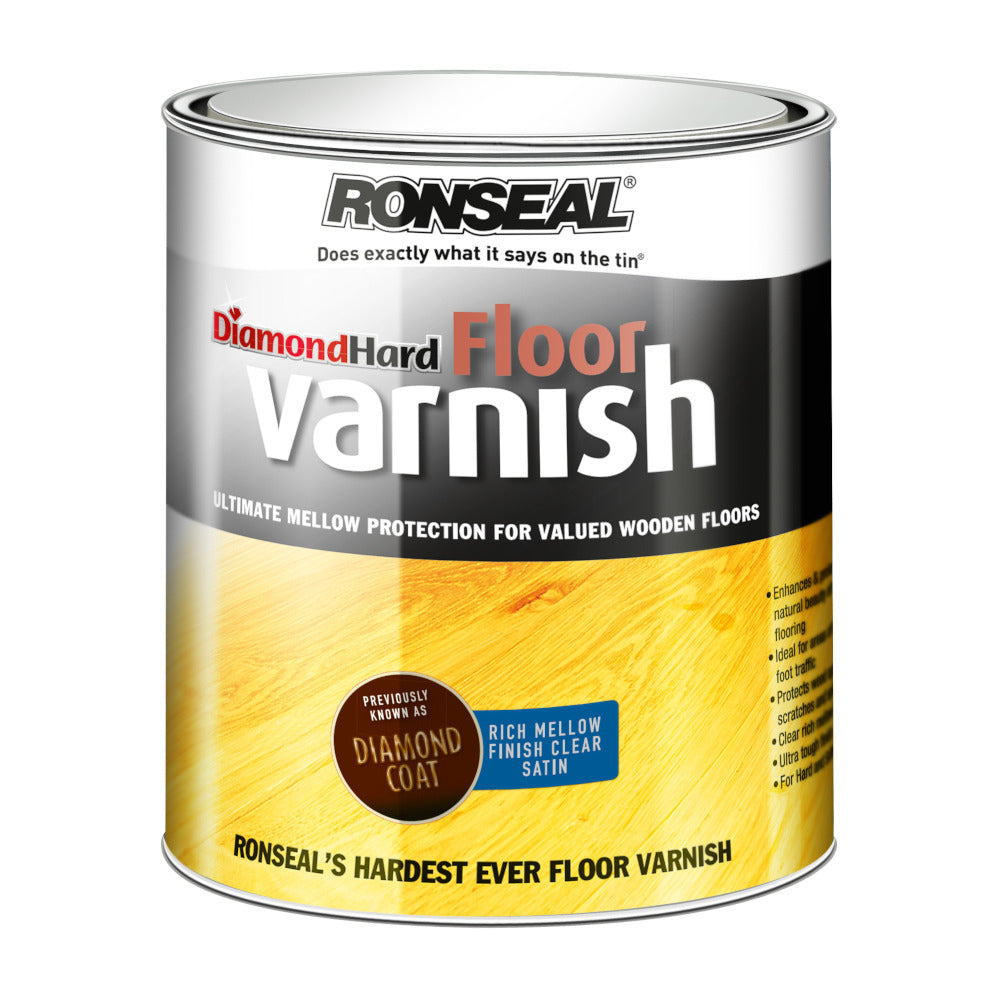 Ronseal Diamond Hard Mellow Floor Varnish Satin 5L