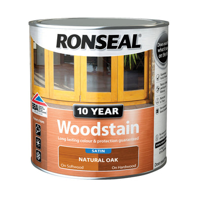 Ronseal 10 Year Woodstain Natural Oak Satin 750ml