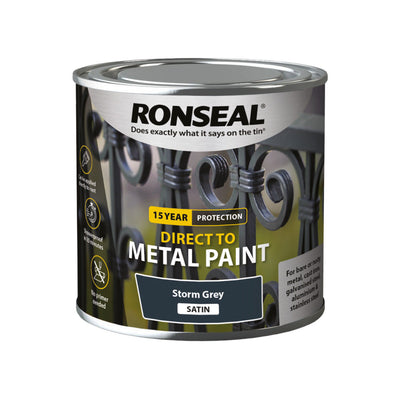Ronseal Direct to Metal Paint Storm Grey Satin 250ml