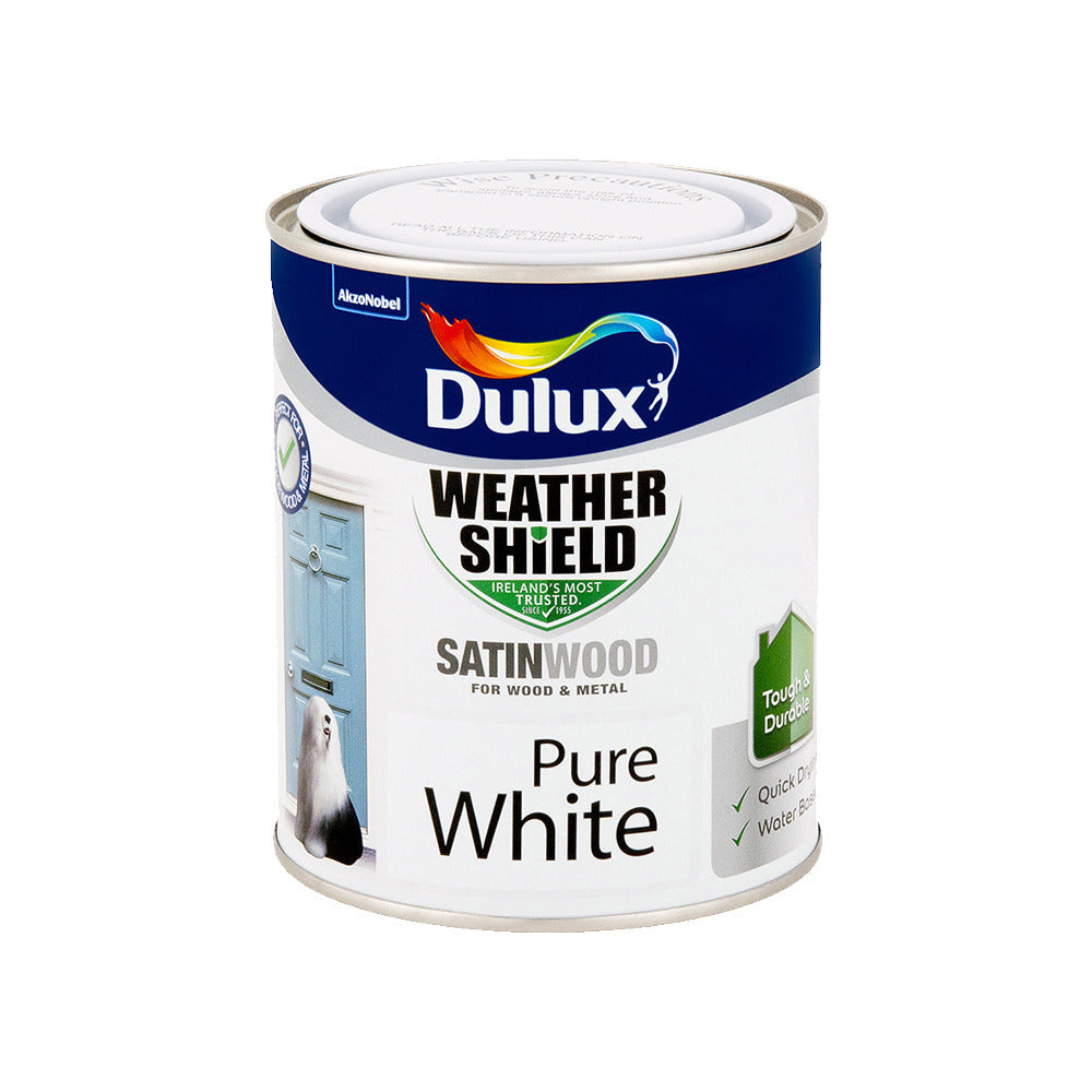 Dulux Weathershield Exterior satin Pure White 750ml