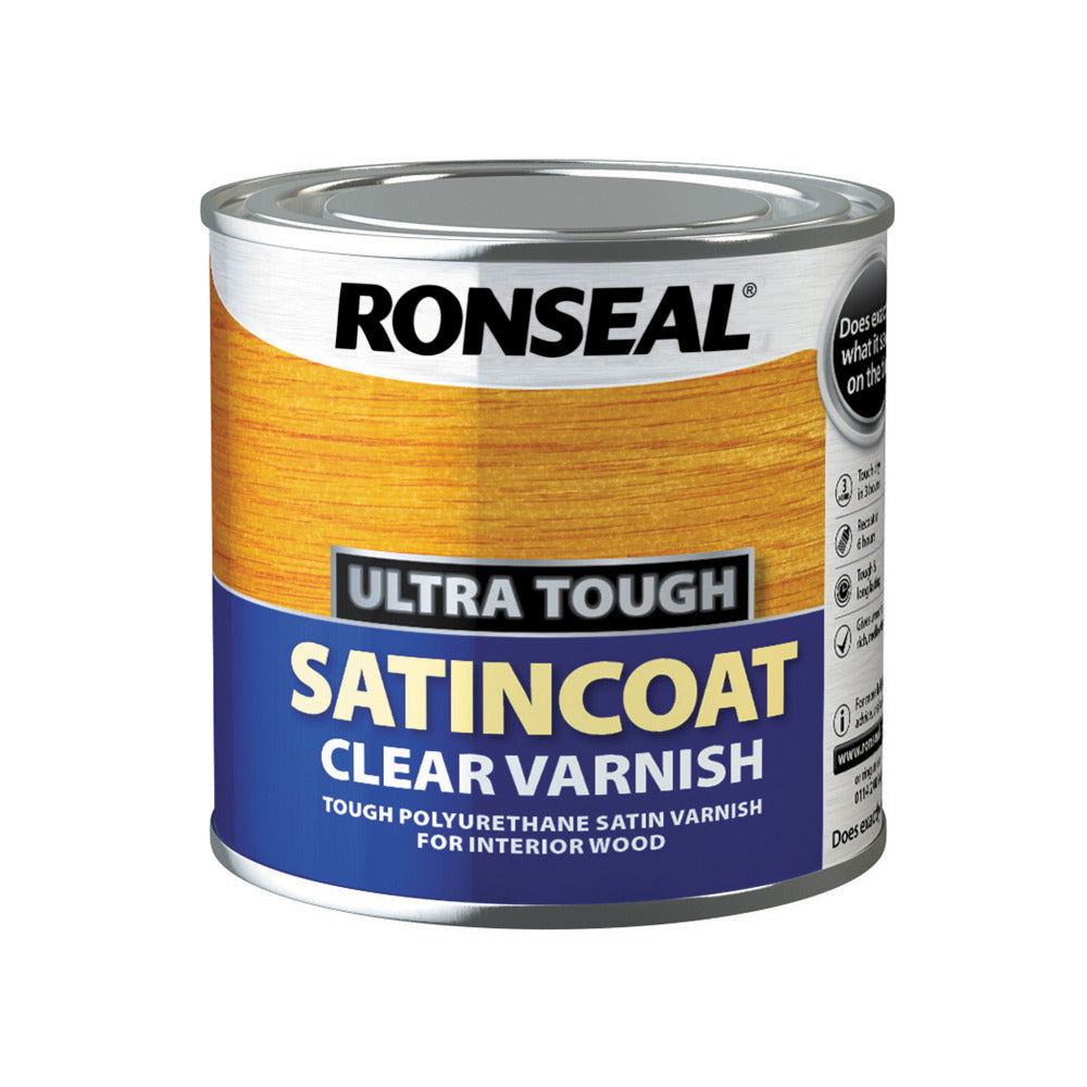 Ronseal Ultra Tough Satincoat Clear Varnish 250ml