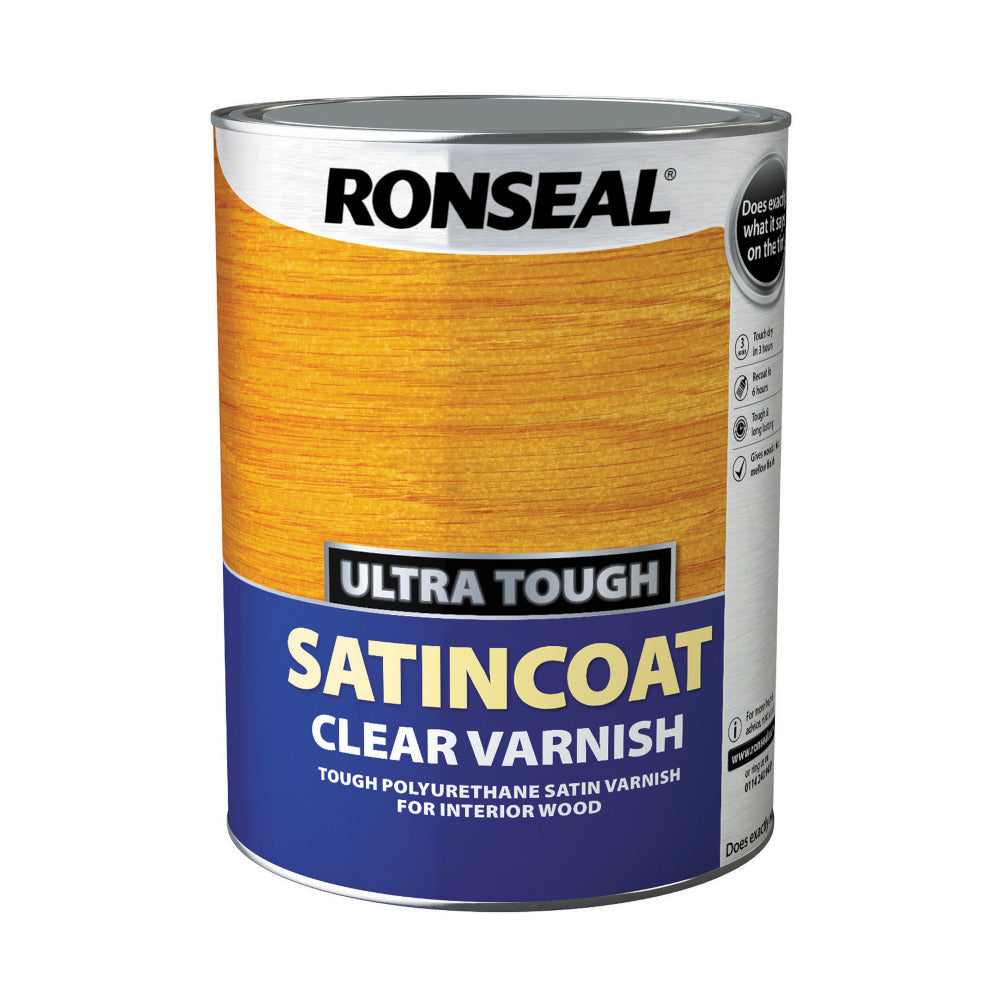 Ronseal Ultra Tough Satincoat Clear Varnish 5L