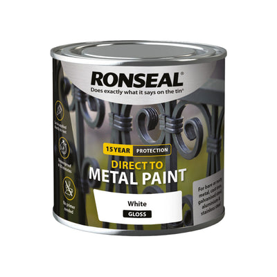 Ronseal Direct to Metal Paint White Gloss 250ml