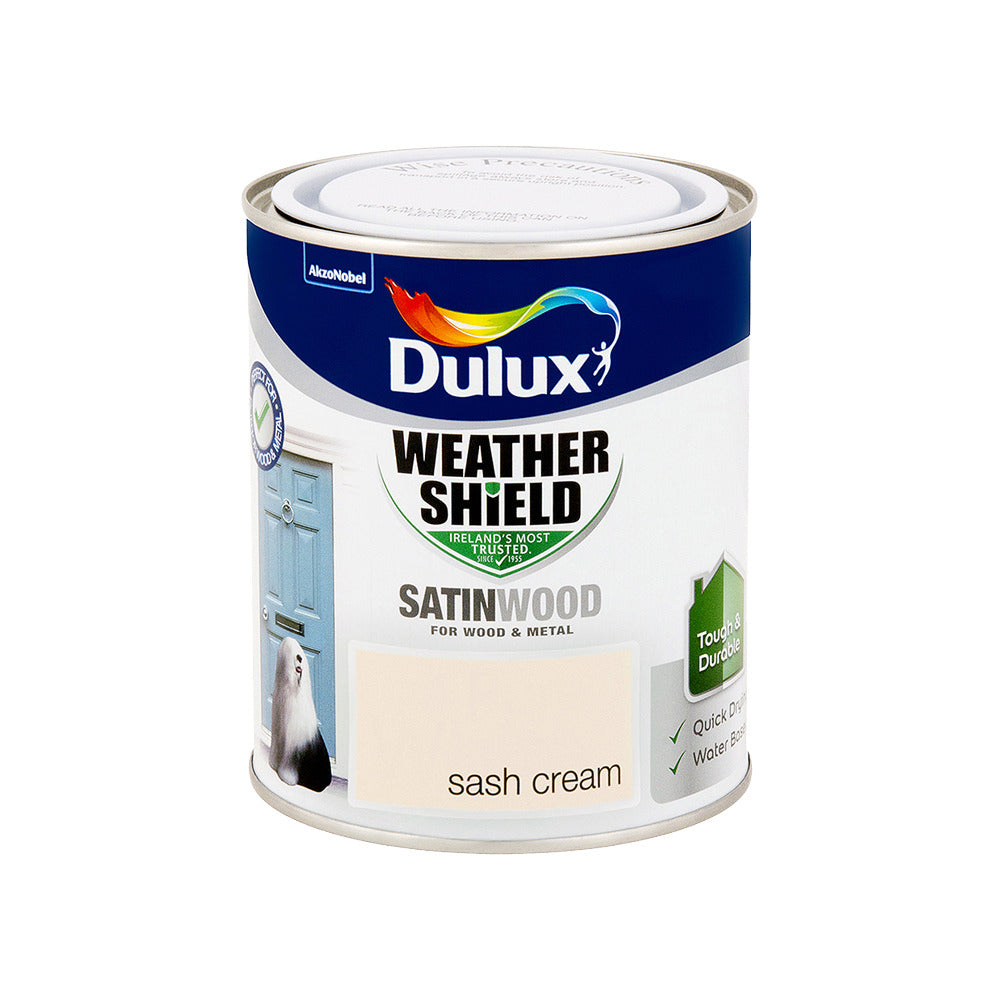 Dulux Weathershield Exterior satin Sash Cream 750ml