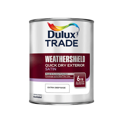 Dulux Trade Weathershield Quick Dry Exterior Satin Extra Deep Base 1L