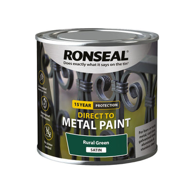 Ronseal Direct to Metal Paint Rural Green Satin 250ml