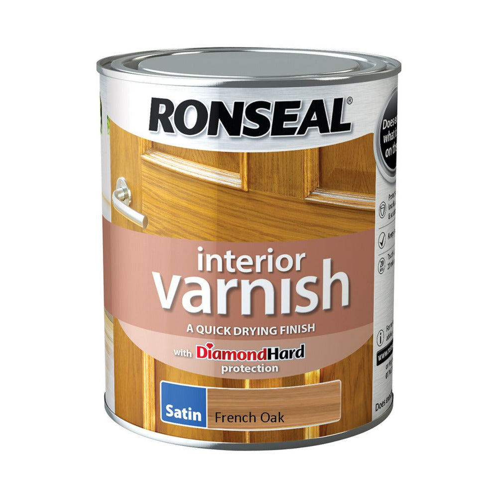 Ronseal Interior Varnish French Oak Satin 750ml