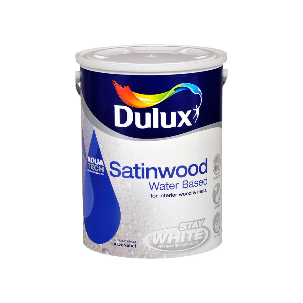 Dulux Water Based Satinwood Pure Brilliant White 5L